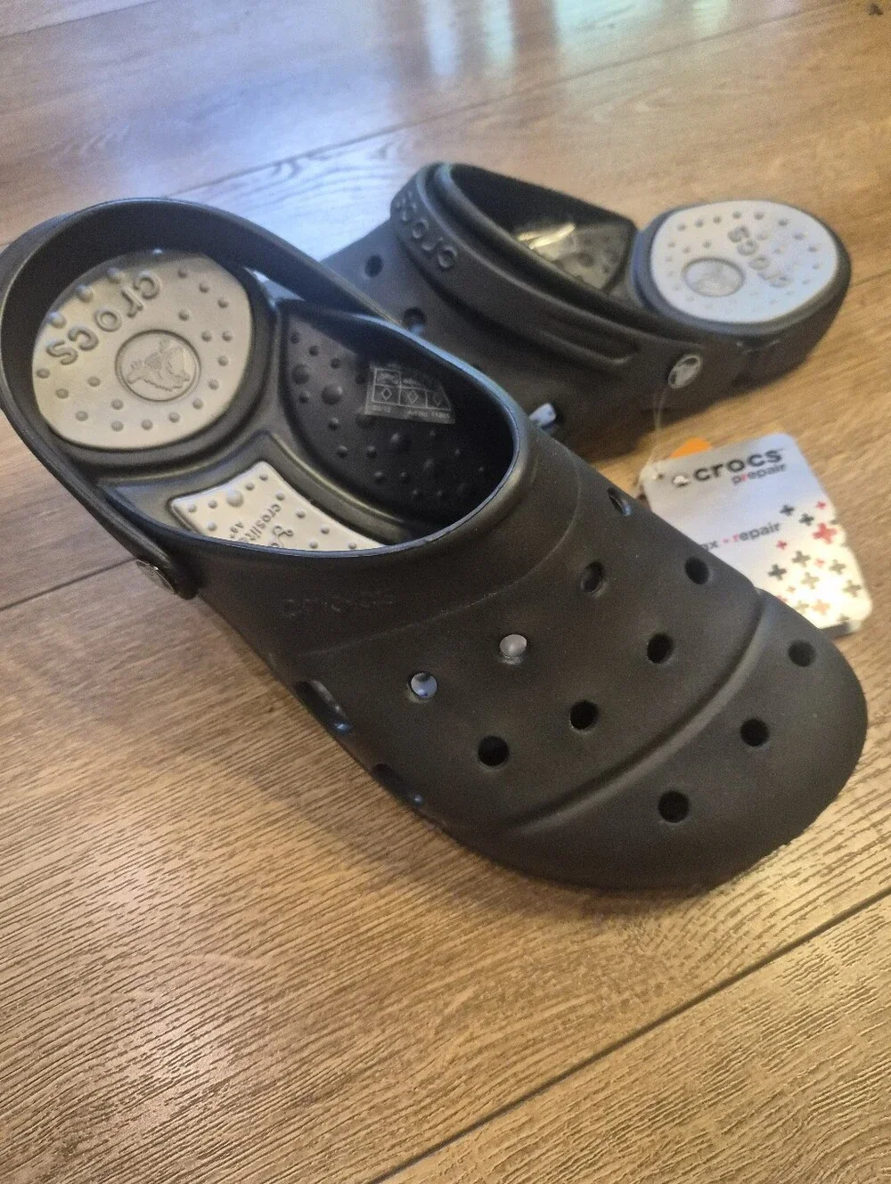 ​Crocs Prepair II Clog Mens 13 NWT Black Silver Athletic Recovery Shoes